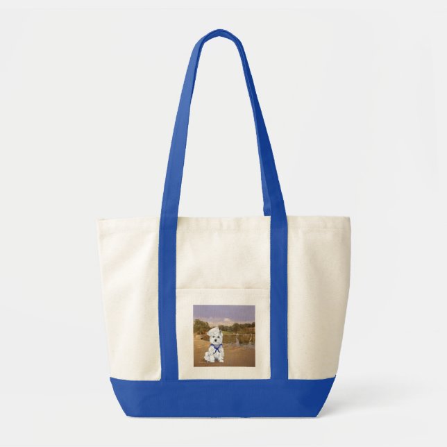 Tote Bag Westie et voiliers (Devant)