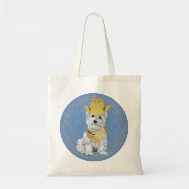 Tote Bag Westie sur les rochers (Devant)
