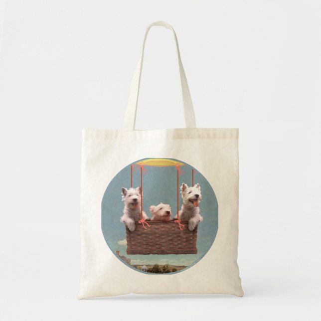Tote Bag Westies en montgolfière (Devant)