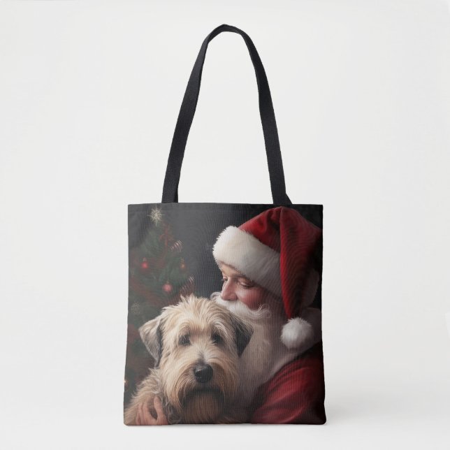 Tote Bag Wheaton Terrier Avec Noël Festif Du Père Noël (Devant)