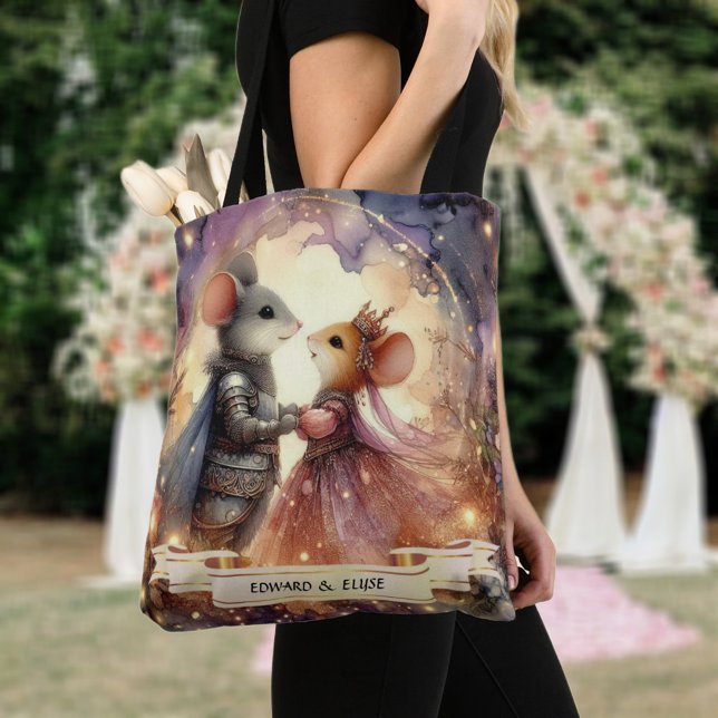 Tote Bag Whimsale Fairytale Mariage Souris Couple Personnal (Créateur téléchargé)