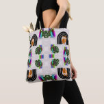 Tote Bag Whimsical Boho Owl & Tropical Monstera Leaf<br><div class="desc">Embrace a blend of mystical charm and tropical vibes with this unique surface pattern. Featuring a rhythmic arrangement of wise owls nestled in boho-style arches alongside iridescent owls and lush Monstera leaves, this design is perfect for those who love eclectic and modern nature-inspired aesthetics. Whether you are looking to create...</div>