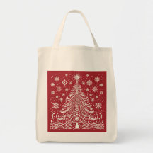 Whimsical Carryall : Folk Art Christmas Tree Fourr