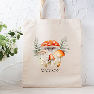 Tote Bag Whimsical Forest Champignons Vintage Farmhouse Rec
