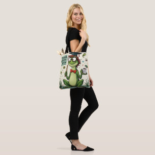 Tote Bag Whimsical Frog Teacher   Overnight Educator 