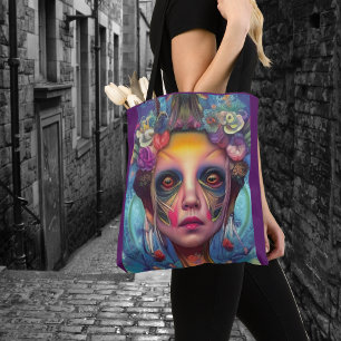 Tote Bag Whimsical Girls Face Nymph Fairy sorch Magique