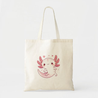 Tote Bag Whimsical Pastel Axolotl - Kawaii Cute Art