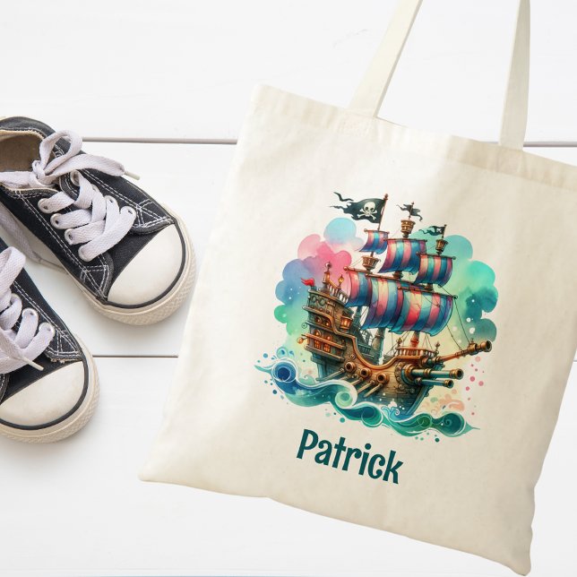 Tote Bag Whimsical Pirate Ship (Créateur téléchargé)