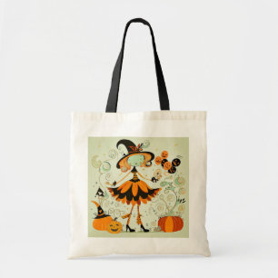 Tote Bag whimsical/sorcière/citrouille/chute