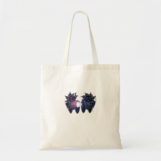 Tote Bag Whimsigoth Starry Nuit Sun Moon Witchy Classic (Devant)