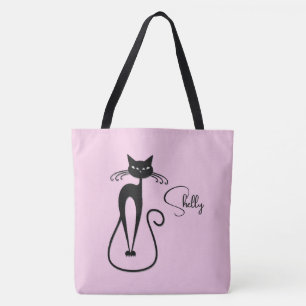 Tote Bag Whimsky Skinny Chat noir Personal Rose