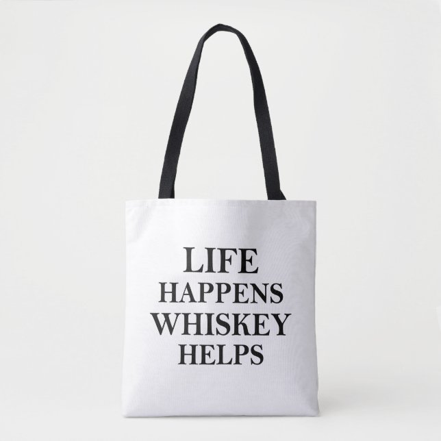 Tote Bag Whiskey aide à drôles de paroles d'alcool (Devant)