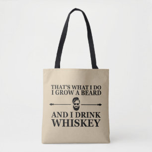 Tote Bag Whiskey cite avec de drôles de mots barbus
