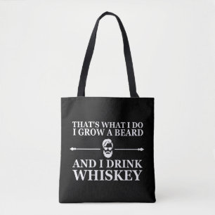 Tote Bag Whiskey cite avec de drôles de mots barbus