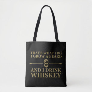 Tote Bag Whiskey cite avec de drôles de mots barbus