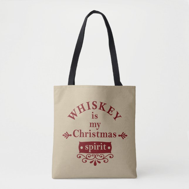 Tote Bag Whiskey est mon esprit de Noël (Devant)