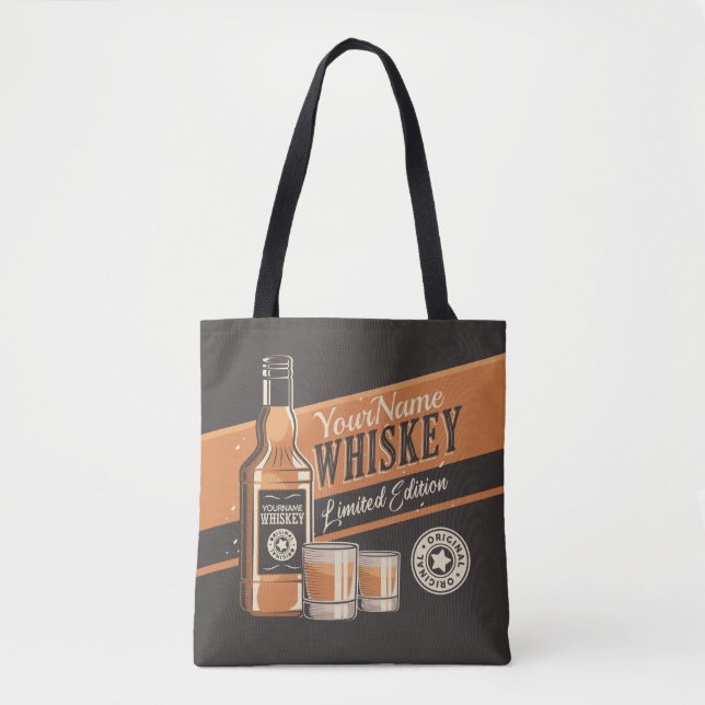 Tote Bag Whiskey Liquor Bottle Western Bar (Devant)