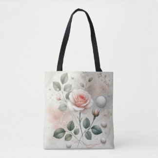 Tote Bag Whisper d'un Rose - Une élégance d'aquarelle rêvée