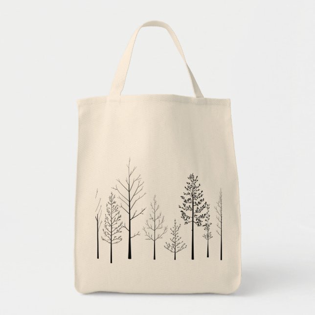 Tote Bag Whispers of the Forest - Silhouett d'arbre minimal (Devant)