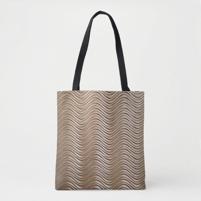 Tote Bag White and gray striped textile (Devant)