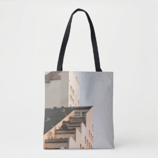 TOTE BAG WHITE CONCRETE BUILDING