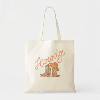 Tote Bag White Howdy Rodeo Western Pays Southern Cowgirl