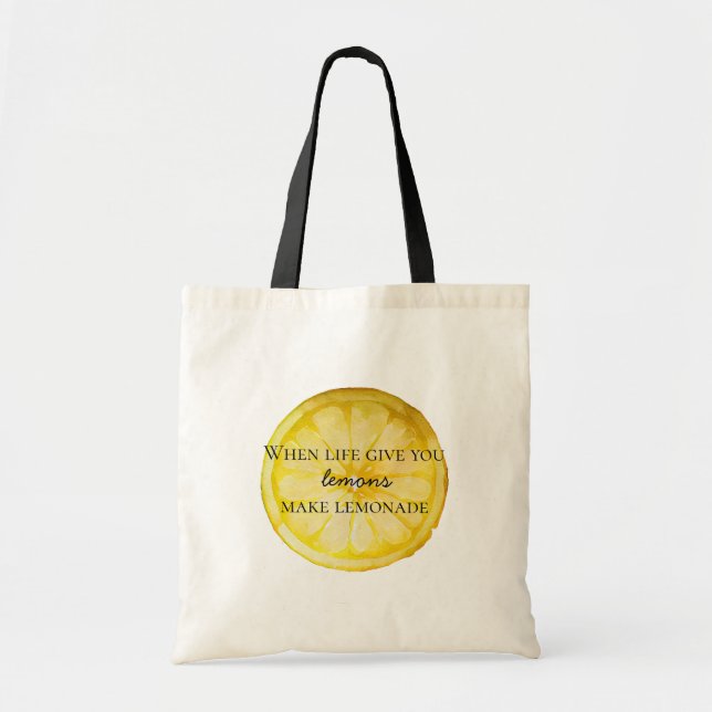 Tote Bag White Life vous donne une citation de citron (Devant)