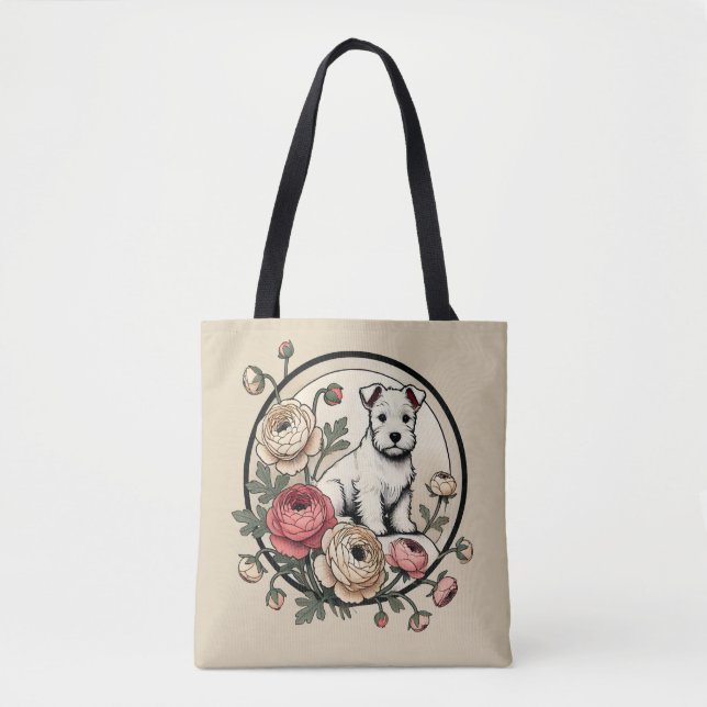 Tote Bag White Scottish Terrier Art Cute Scottie (Devant)