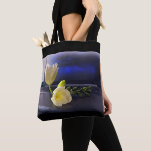 Tote Bag White yellow freesia