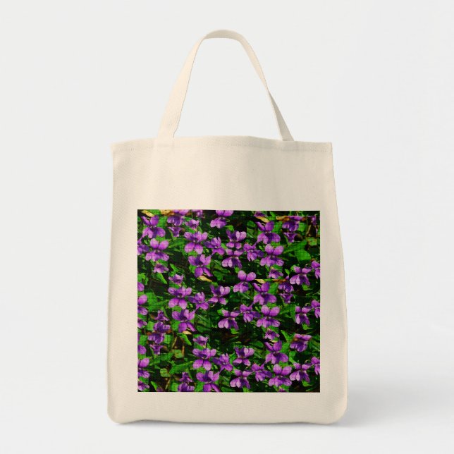Tote Bag WI State Flower Wood Violet Mosaic (Devant)