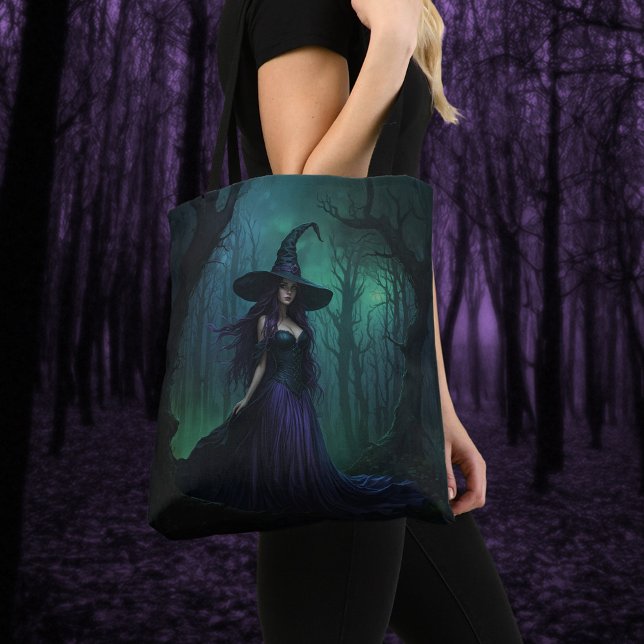 Tote Bag Wicked Halloween sorcière en violet et noir (Créateur téléchargé)