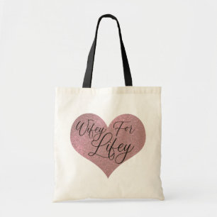 Tote Bag Wifey pour Lifey Citation Rose Gold Parties scinti