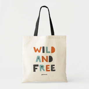 Tote Bag Wild and Free Doodle Letters