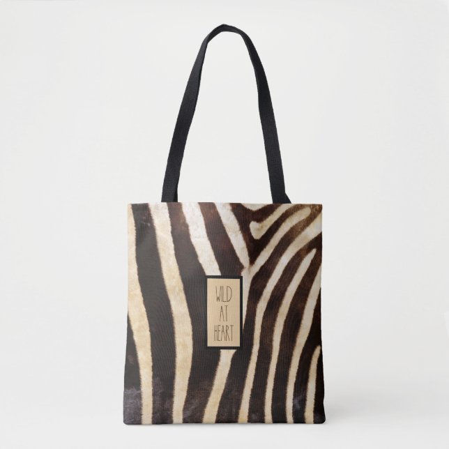 Tote Bag Wild at Heart Zebra Print (Devant)