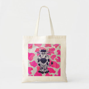 Tote Bag Wild Me Vache rose et blanc