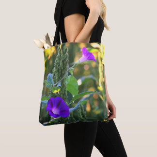 Tote Bag Wild Purple Morning Glory Flowers 