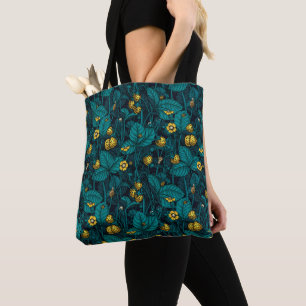 Tote Bag Wild strawberries, yellow and blue