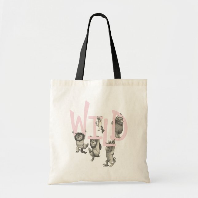 Tote Bag WILD | Wild Things et Max - Rose (Devant)