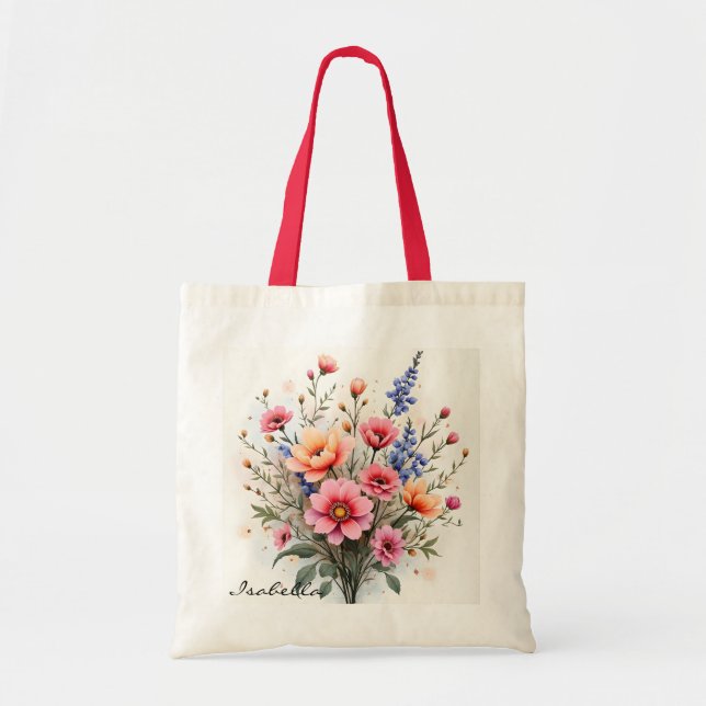 Tote Bag Wildflowers Beautiful Modern Luxury Collection (Devant)