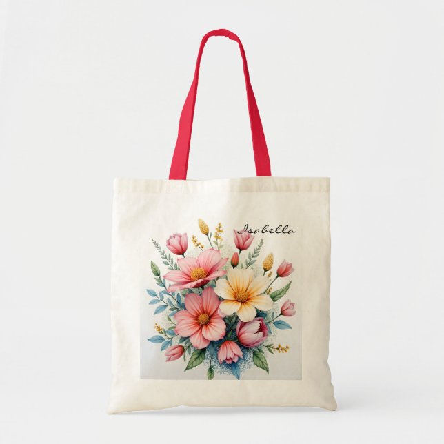 Tote Bag Wildflowers Beautiful Trendy Luxury Collection (Devant)