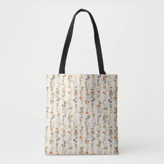 Tote Bag Wildflowers Handdrawn