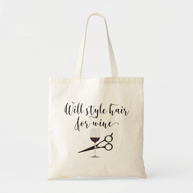 Tote Bag Will Style Cheveux for Wine Hair Stylist Cadeau (Devant)