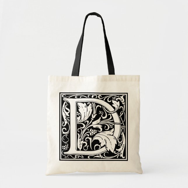 Tote Bag William Morris Alphabet "D" (Devant)