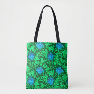 Tote Bag William Morris Anemone, Emerald Green & Turquoise