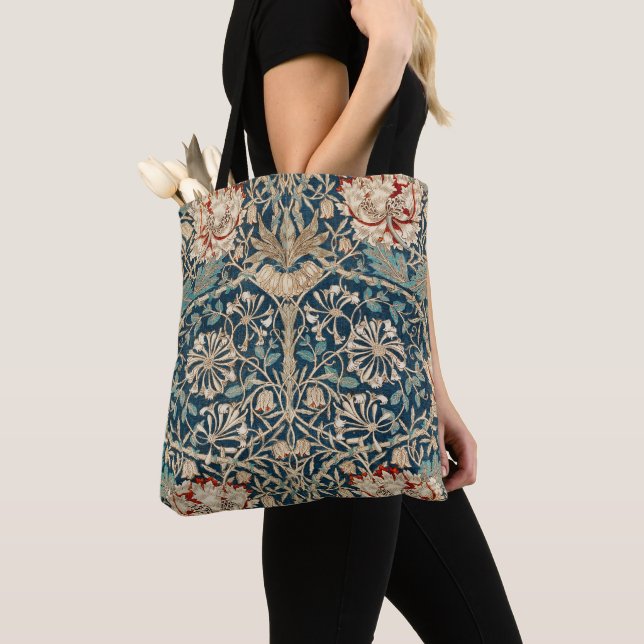Tote Bag William Morris Antique Chèvrefeuille Floral (De près)