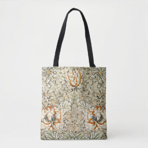 Tote Bag William Morris Antique Honeysuckle Floral Classic