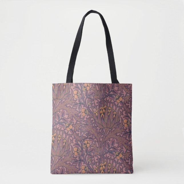Tote Bag William Morris Artichoke Vin et or (Devant)
