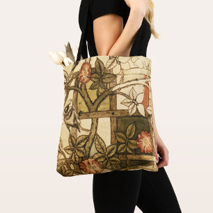 Tote Bag William Morris Bird sur Trellis, Tons de Terre Mut