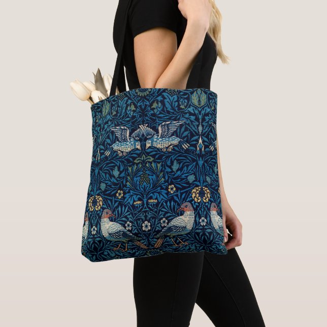 Tote Bag William Morris Blue Birds Tapestry Classic (De près)