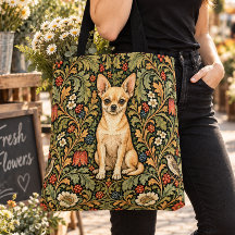 William Morris Chihuahua Floral Vintage